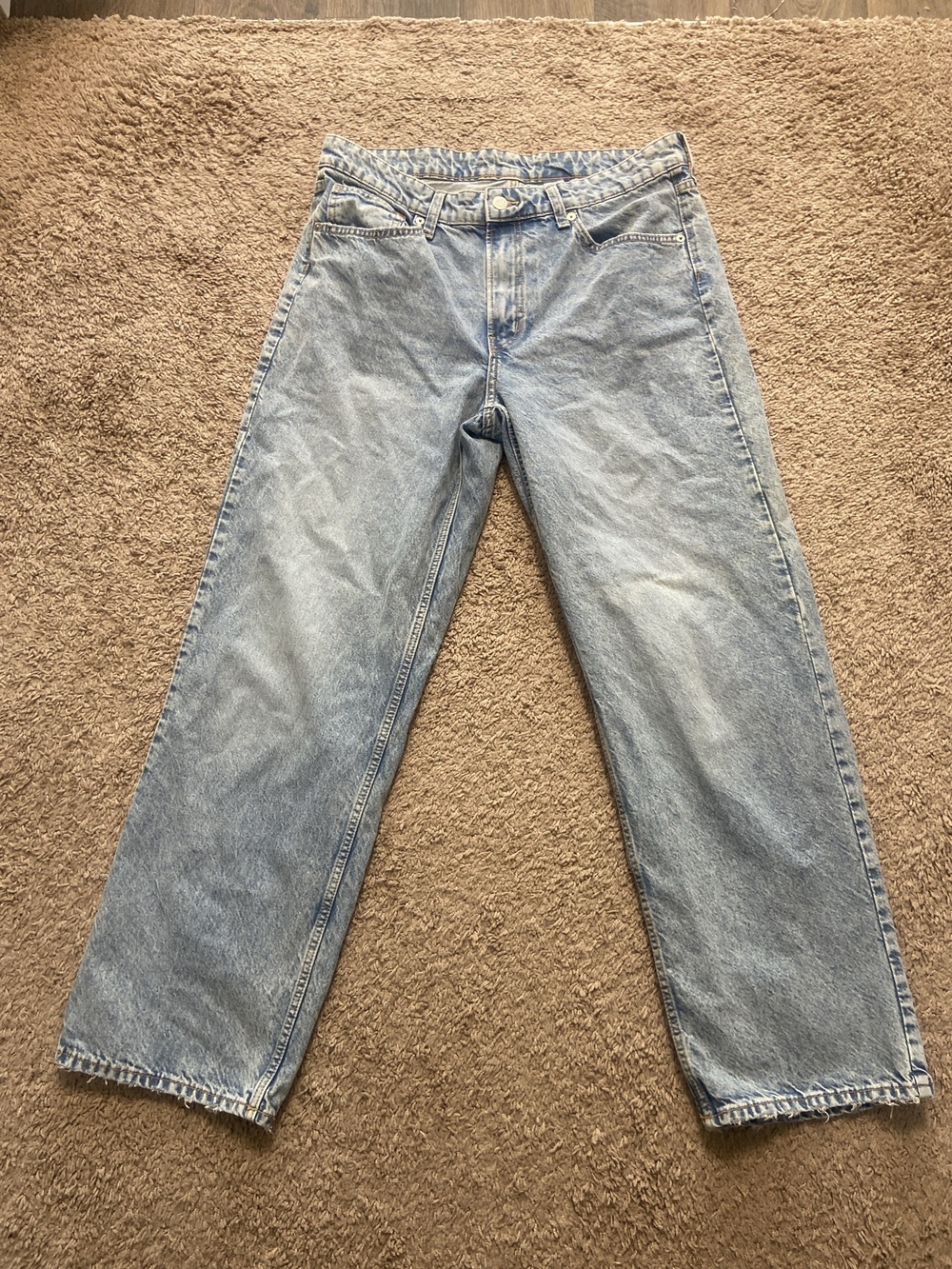 &DENIM Jeans Womens 10 Blue Baggy Wide Leg Light Wash Relaxed Denim Pants